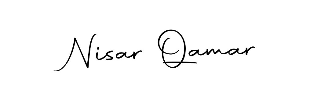 How to make Nisar Qamar name signature. Use Autography-DOLnW style for creating short signs online. This is the latest handwritten sign. Nisar Qamar signature style 10 images and pictures png