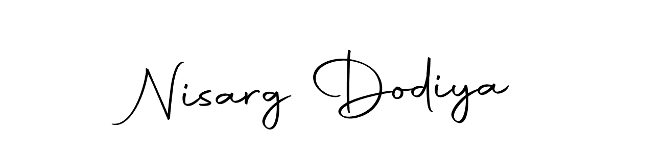 Create a beautiful signature design for name Nisarg Dodiya. With this signature (Autography-DOLnW) fonts, you can make a handwritten signature for free. Nisarg Dodiya signature style 10 images and pictures png