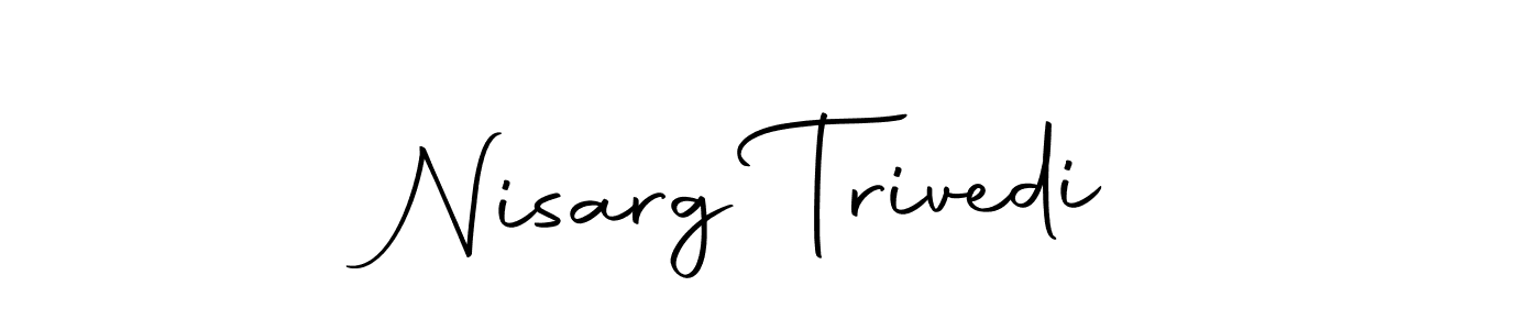 How to make Nisarg Trivedi signature? Autography-DOLnW is a professional autograph style. Create handwritten signature for Nisarg Trivedi name. Nisarg Trivedi signature style 10 images and pictures png