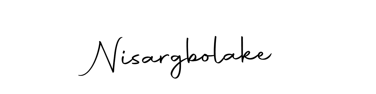 Design your own signature with our free online signature maker. With this signature software, you can create a handwritten (Autography-DOLnW) signature for name Nisargbolake. Nisargbolake signature style 10 images and pictures png