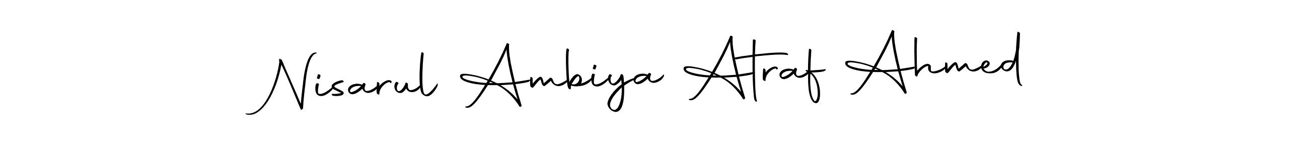 You should practise on your own different ways (Autography-DOLnW) to write your name (Nisarul Ambiya Atraf Ahmed) in signature. don't let someone else do it for you. Nisarul Ambiya Atraf Ahmed signature style 10 images and pictures png