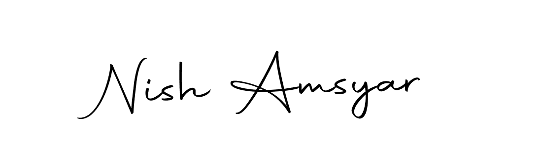 if you are searching for the best signature style for your name Nish Amsyar. so please give up your signature search. here we have designed multiple signature styles  using Autography-DOLnW. Nish Amsyar signature style 10 images and pictures png