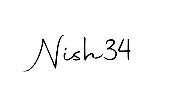 if you are searching for the best signature style for your name Nish34. so please give up your signature search. here we have designed multiple signature styles  using Autography-DOLnW. Nish34 signature style 10 images and pictures png