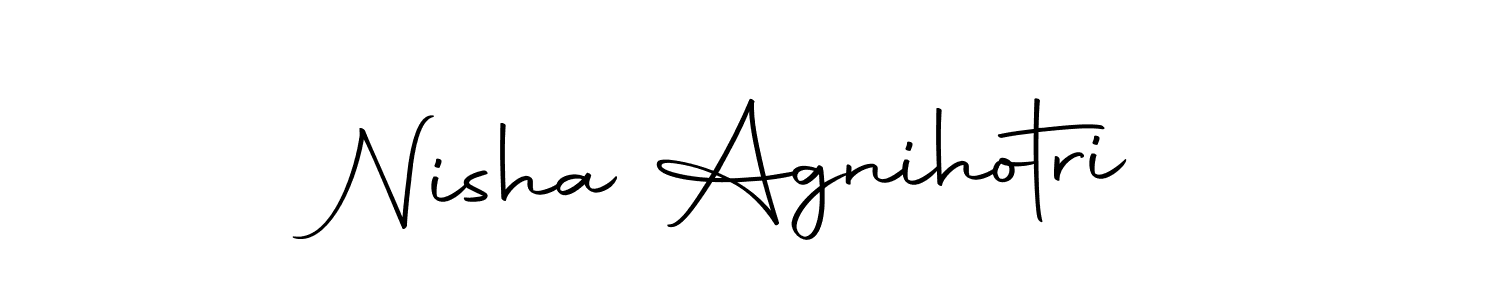 Make a beautiful signature design for name Nisha Agnihotri. With this signature (Autography-DOLnW) style, you can create a handwritten signature for free. Nisha Agnihotri signature style 10 images and pictures png
