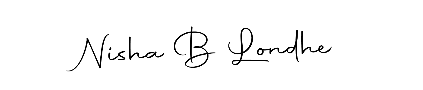 How to make Nisha B Londhe signature? Autography-DOLnW is a professional autograph style. Create handwritten signature for Nisha B Londhe name. Nisha B Londhe signature style 10 images and pictures png