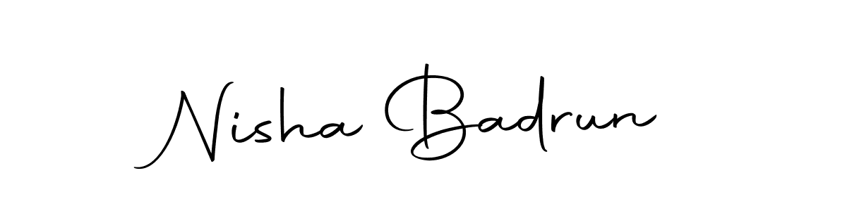 Create a beautiful signature design for name Nisha Badrun. With this signature (Autography-DOLnW) fonts, you can make a handwritten signature for free. Nisha Badrun signature style 10 images and pictures png