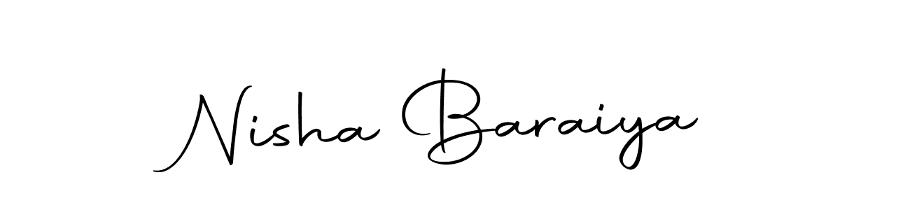 You should practise on your own different ways (Autography-DOLnW) to write your name (Nisha Baraiya) in signature. don't let someone else do it for you. Nisha Baraiya signature style 10 images and pictures png