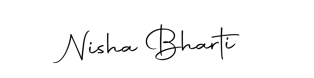 You should practise on your own different ways (Autography-DOLnW) to write your name (Nisha Bharti) in signature. don't let someone else do it for you. Nisha Bharti signature style 10 images and pictures png