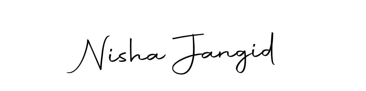 How to make Nisha Jangid name signature. Use Autography-DOLnW style for creating short signs online. This is the latest handwritten sign. Nisha Jangid signature style 10 images and pictures png