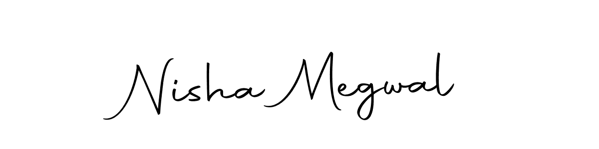 How to make Nisha Megwal name signature. Use Autography-DOLnW style for creating short signs online. This is the latest handwritten sign. Nisha Megwal signature style 10 images and pictures png