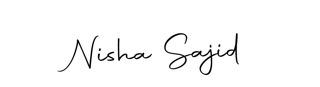 Make a short Nisha Sajid signature style. Manage your documents anywhere anytime using Autography-DOLnW. Create and add eSignatures, submit forms, share and send files easily. Nisha Sajid signature style 10 images and pictures png