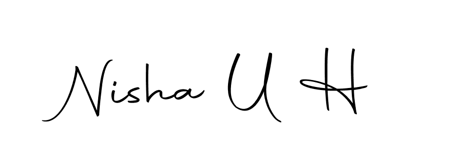 Design your own signature with our free online signature maker. With this signature software, you can create a handwritten (Autography-DOLnW) signature for name Nisha U H. Nisha U H signature style 10 images and pictures png