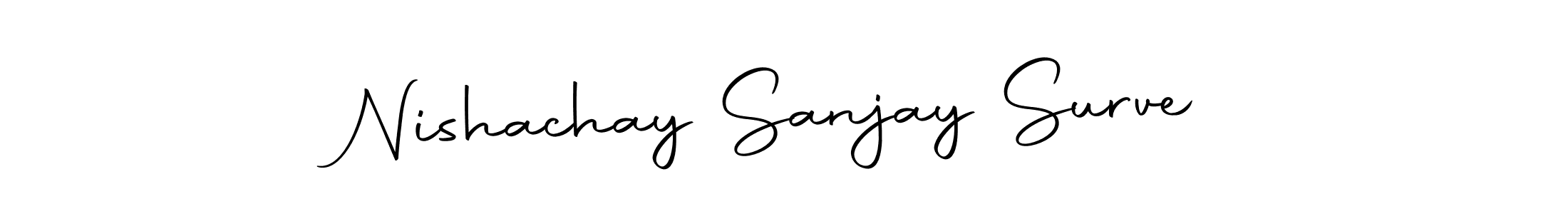 This is the best signature style for the Nishachay Sanjay Surve name. Also you like these signature font (Autography-DOLnW). Mix name signature. Nishachay Sanjay Surve signature style 10 images and pictures png