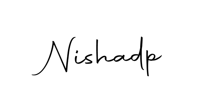 How to make Nishadp name signature. Use Autography-DOLnW style for creating short signs online. This is the latest handwritten sign. Nishadp signature style 10 images and pictures png
