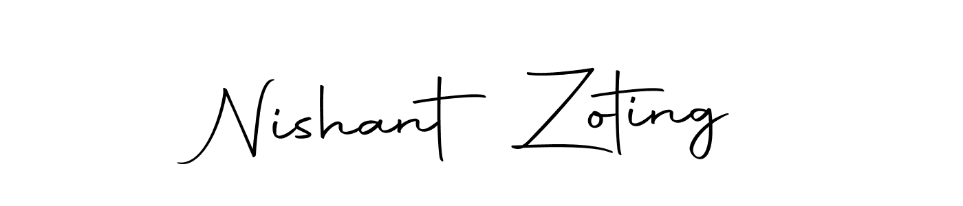 How to make Nishant Zoting name signature. Use Autography-DOLnW style for creating short signs online. This is the latest handwritten sign. Nishant Zoting signature style 10 images and pictures png
