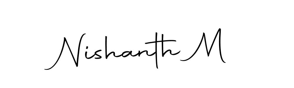 Create a beautiful signature design for name Nishanth M. With this signature (Autography-DOLnW) fonts, you can make a handwritten signature for free. Nishanth M signature style 10 images and pictures png