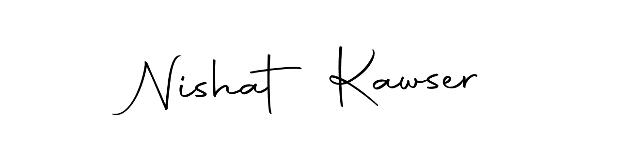 if you are searching for the best signature style for your name Nishat Kawser. so please give up your signature search. here we have designed multiple signature styles  using Autography-DOLnW. Nishat Kawser signature style 10 images and pictures png