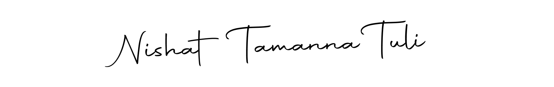 Similarly Autography-DOLnW is the best handwritten signature design. Signature creator online .You can use it as an online autograph creator for name Nishat Tamanna Tuli. Nishat Tamanna Tuli signature style 10 images and pictures png
