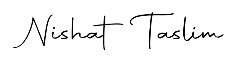A sleek calligraphic signature for name Nishat Taslim utilizing Autography-DOLnW styling. Great for adding personal signatures to photos and art. Nishat Taslim signature style 10 images and pictures png