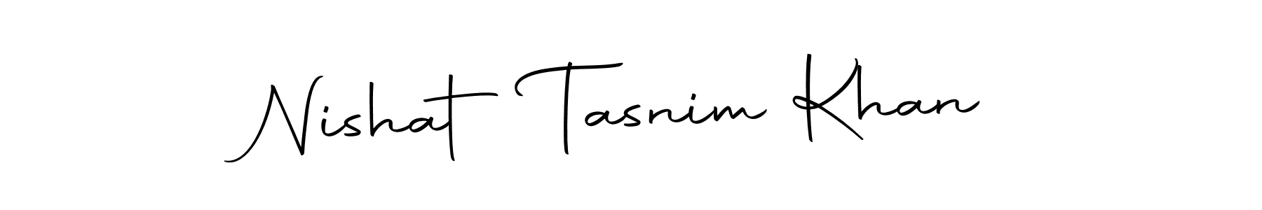 Create a beautiful signature design for name Nishat Tasnim Khan. With this signature (Autography-DOLnW) fonts, you can make a handwritten signature for free. Nishat Tasnim Khan signature style 10 images and pictures png