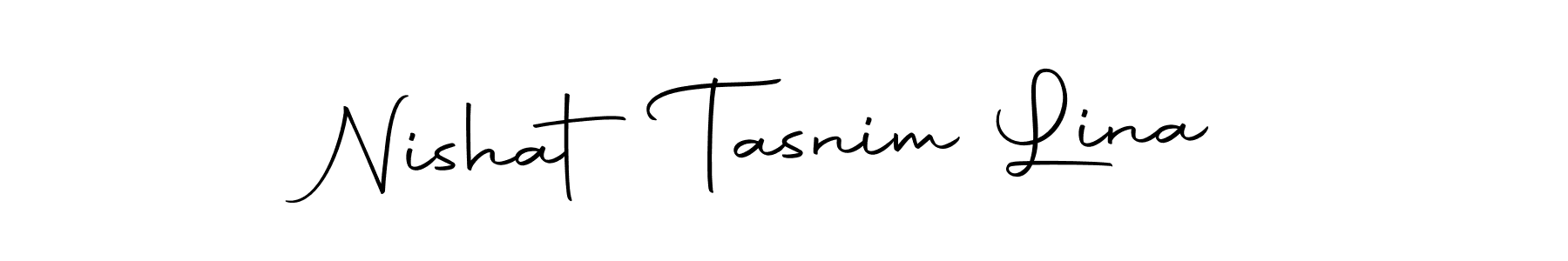 Create a beautiful signature design for name Nishat Tasnim Lina. With this signature (Autography-DOLnW) fonts, you can make a handwritten signature for free. Nishat Tasnim Lina signature style 10 images and pictures png