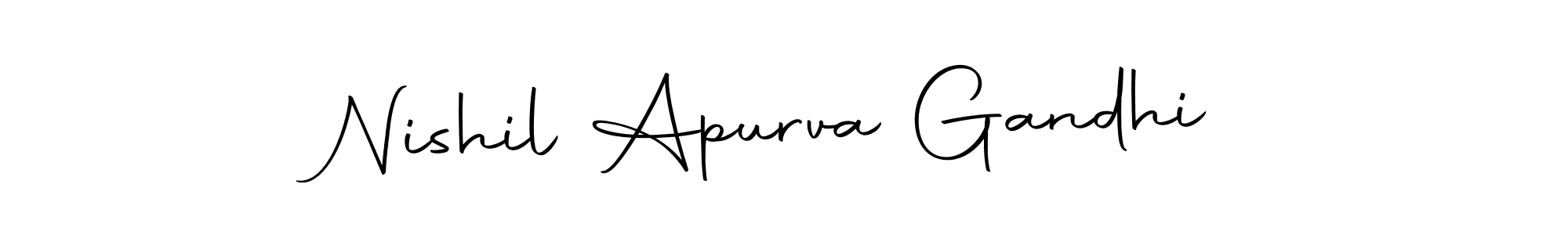 Nishil Apurva Gandhi stylish signature style. Best Handwritten Sign (Autography-DOLnW) for my name. Handwritten Signature Collection Ideas for my name Nishil Apurva Gandhi. Nishil Apurva Gandhi signature style 10 images and pictures png