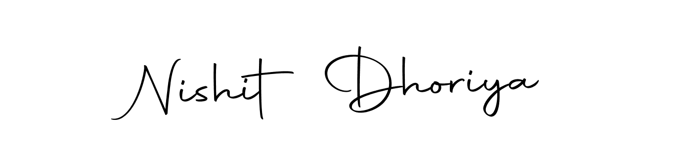 How to make Nishit Dhoriya name signature. Use Autography-DOLnW style for creating short signs online. This is the latest handwritten sign. Nishit Dhoriya signature style 10 images and pictures png