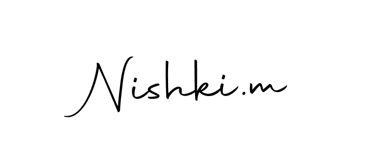 How to make Nishki.m name signature. Use Autography-DOLnW style for creating short signs online. This is the latest handwritten sign. Nishki.m signature style 10 images and pictures png