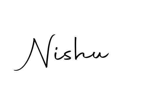 Design your own signature with our free online signature maker. With this signature software, you can create a handwritten (Autography-DOLnW) signature for name Nishu. Nishu signature style 10 images and pictures png