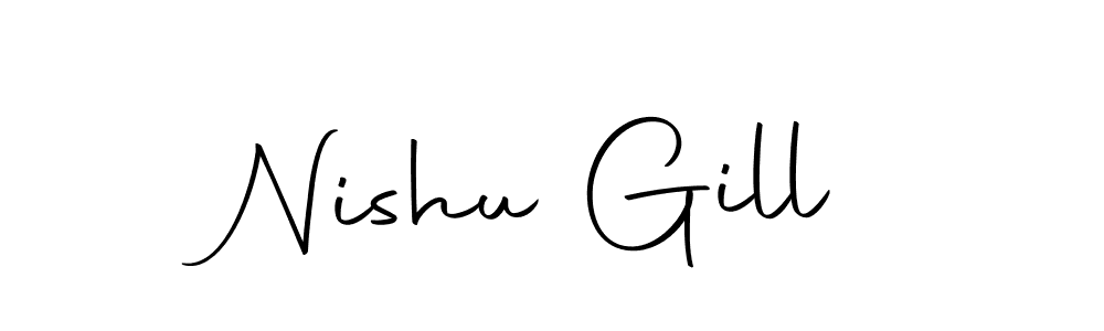 Create a beautiful signature design for name Nishu Gill. With this signature (Autography-DOLnW) fonts, you can make a handwritten signature for free. Nishu Gill signature style 10 images and pictures png