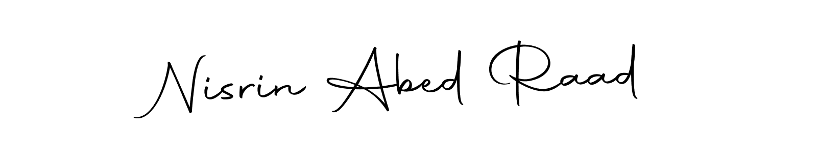 Design your own signature with our free online signature maker. With this signature software, you can create a handwritten (Autography-DOLnW) signature for name Nisrin Abed Raad. Nisrin Abed Raad signature style 10 images and pictures png