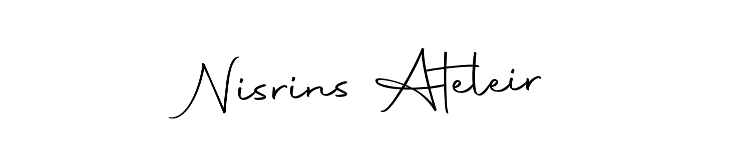Make a beautiful signature design for name Nisrins Ateleir. With this signature (Autography-DOLnW) style, you can create a handwritten signature for free. Nisrins Ateleir signature style 10 images and pictures png