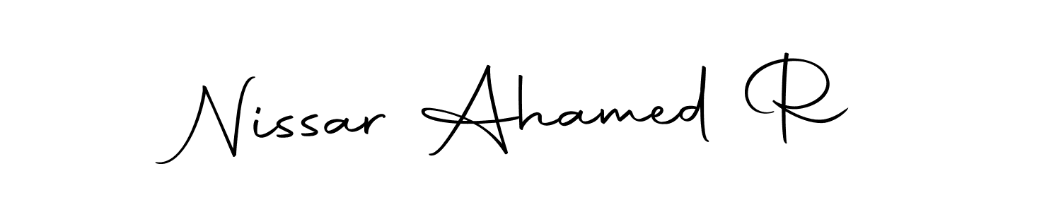 This is the best signature style for the Nissar Ahamed R name. Also you like these signature font (Autography-DOLnW). Mix name signature. Nissar Ahamed R signature style 10 images and pictures png