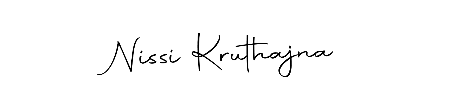 How to make Nissi Kruthajna name signature. Use Autography-DOLnW style for creating short signs online. This is the latest handwritten sign. Nissi Kruthajna signature style 10 images and pictures png