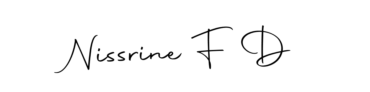 The best way (Autography-DOLnW) to make a short signature is to pick only two or three words in your name. The name Nissrine F D include a total of six letters. For converting this name. Nissrine F D signature style 10 images and pictures png