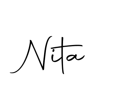 How to make Nita name signature. Use Autography-DOLnW style for creating short signs online. This is the latest handwritten sign. Nita signature style 10 images and pictures png