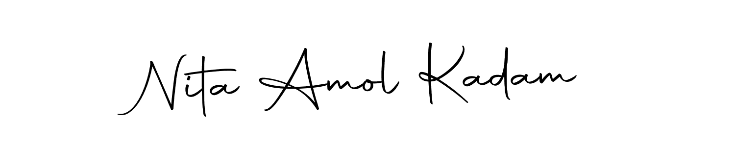 You should practise on your own different ways (Autography-DOLnW) to write your name (Nita Amol Kadam) in signature. don't let someone else do it for you. Nita Amol Kadam signature style 10 images and pictures png