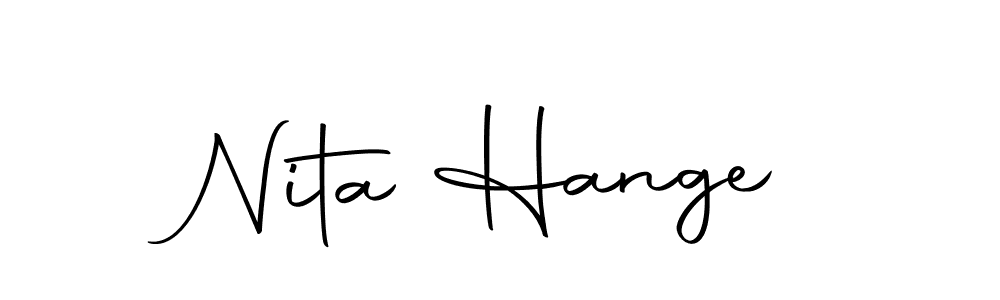 You should practise on your own different ways (Autography-DOLnW) to write your name (Nita Hange) in signature. don't let someone else do it for you. Nita Hange signature style 10 images and pictures png