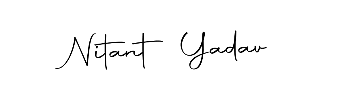 How to make Nitant Yadav name signature. Use Autography-DOLnW style for creating short signs online. This is the latest handwritten sign. Nitant Yadav signature style 10 images and pictures png