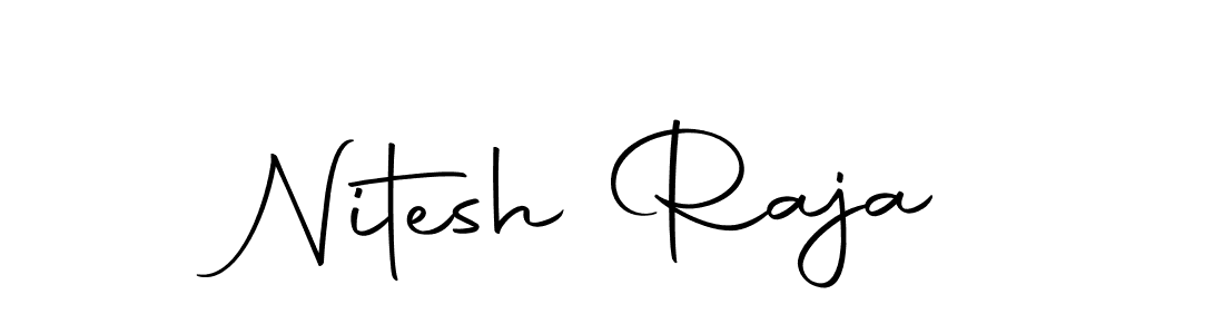 How to make Nitesh Raja name signature. Use Autography-DOLnW style for creating short signs online. This is the latest handwritten sign. Nitesh Raja signature style 10 images and pictures png