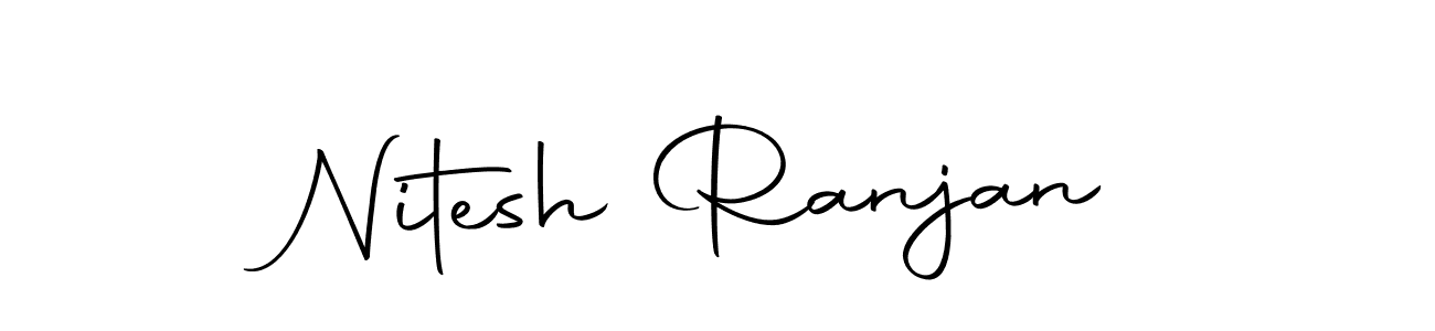 How to make Nitesh Ranjan name signature. Use Autography-DOLnW style for creating short signs online. This is the latest handwritten sign. Nitesh Ranjan signature style 10 images and pictures png