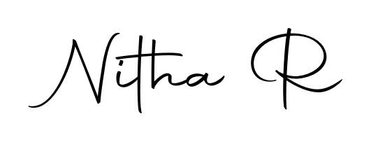This is the best signature style for the Nitha R name. Also you like these signature font (Autography-DOLnW). Mix name signature. Nitha R signature style 10 images and pictures png