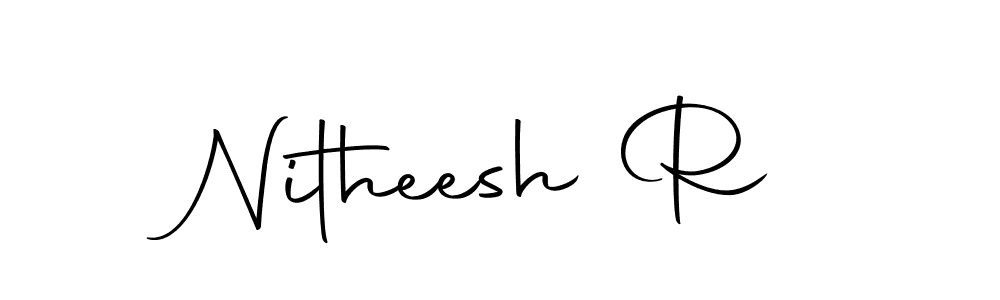 You can use this online signature creator to create a handwritten signature for the name Nitheesh R. This is the best online autograph maker. Nitheesh R signature style 10 images and pictures png