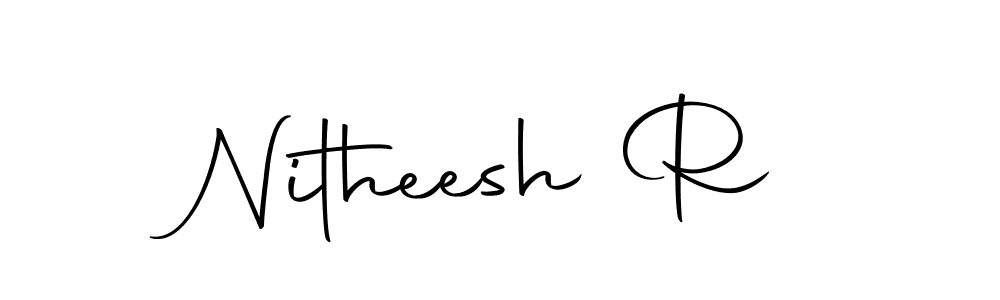 You can use this online signature creator to create a handwritten signature for the name Nitheesh R. This is the best online autograph maker. Nitheesh R signature style 10 images and pictures png