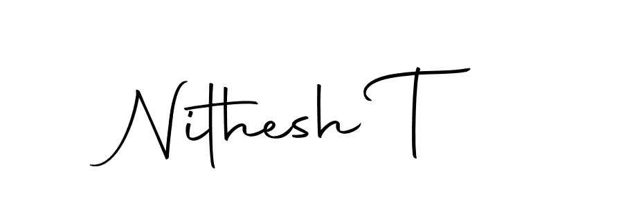 How to make Nithesh T signature? Autography-DOLnW is a professional autograph style. Create handwritten signature for Nithesh T name. Nithesh T signature style 10 images and pictures png