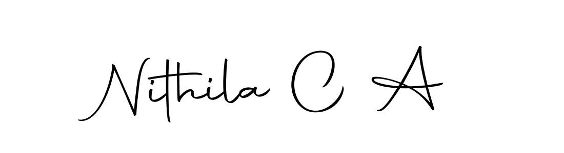 Nithila C A stylish signature style. Best Handwritten Sign (Autography-DOLnW) for my name. Handwritten Signature Collection Ideas for my name Nithila C A. Nithila C A signature style 10 images and pictures png