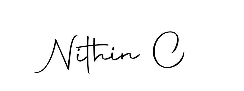 Create a beautiful signature design for name Nithin C. With this signature (Autography-DOLnW) fonts, you can make a handwritten signature for free. Nithin C signature style 10 images and pictures png