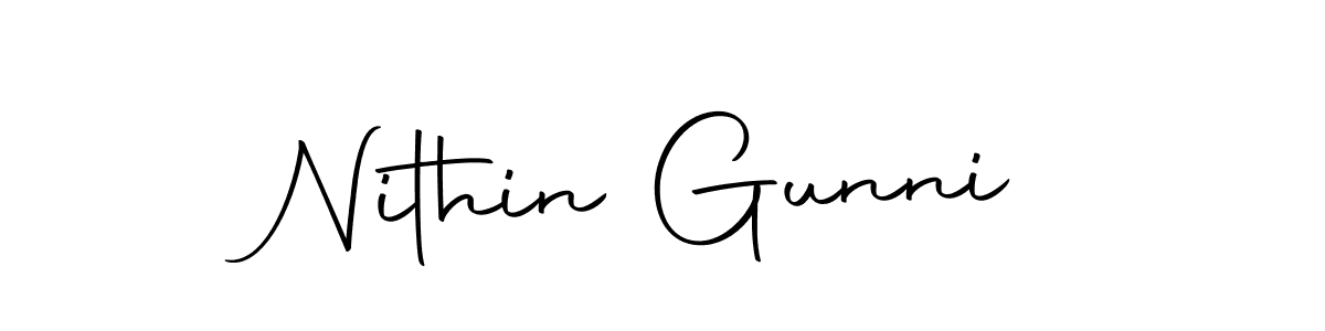 You should practise on your own different ways (Autography-DOLnW) to write your name (Nithin Gunni) in signature. don't let someone else do it for you. Nithin Gunni signature style 10 images and pictures png