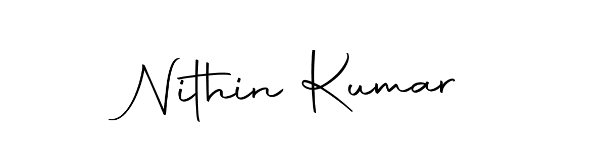 How to make Nithin Kumar name signature. Use Autography-DOLnW style for creating short signs online. This is the latest handwritten sign. Nithin Kumar signature style 10 images and pictures png