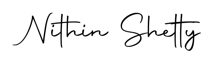 How to make Nithin Shetty name signature. Use Autography-DOLnW style for creating short signs online. This is the latest handwritten sign. Nithin Shetty signature style 10 images and pictures png